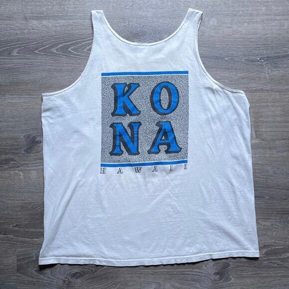 Vtg 90's KONA HAWAII Surf Tank Top Delta Cotton Sz XL Surfer Beach Sports Ocean - Picture 2 of 7